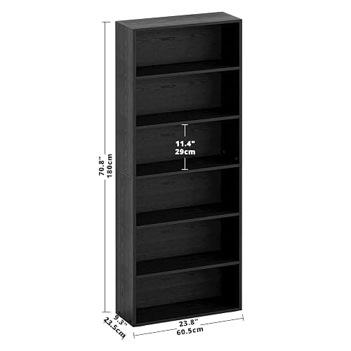 IRONCK Bookshelves and Bookcases Floor Standing 6 Tiers Display Storage Shelves 70 in Tall Bookcase Home Decor Furniture for Home Office, Living Room, Bed Room thumbnail 3