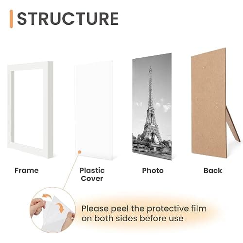 upsimples 10 Pack Picture Frames Collage Wall Decor for Mounting or Tabletop Display, Photo Gallery Frame Set for Family, Multi Sizes Including 8x10, 5x7, 4x6, White | Multi Picture Frames Collage Wall Decor, Gallery Wall Frame Set, Gift For Christmas, Mothers' day, Wedding, Dorm, Living Room thumbnail 7