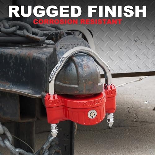 Trimax - UMAX 25D - Trailer Lock for Hitch, Dual Purpose Transforms to U Lock - Trailer Hitch Lock for 1-7/8" - 2-5/16" Couplers, All Coupler Types thumbnail 4