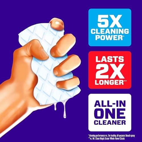 Mr. Clean Magic Eraser, All Purpose Cleaner, Cleaning Scrubber, Wall, Sneaker, Kitchen, Bathroom, Shower Cleaning Supplies, Melamine Pads, Whole Home Extra Durable, 12ct thumbnail 3