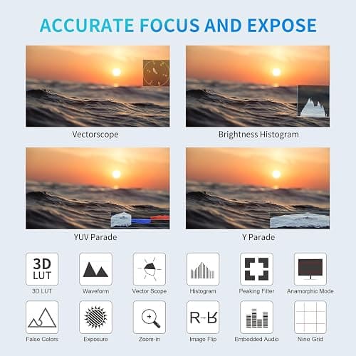 FEELWORLD FW568 6 inch DSLR Camera Field Monitor with Waveform LUTs Video Peaking Focus Assist 1920x1080 IPS 4K HDMI Professional Video Accessories thumbnail 4