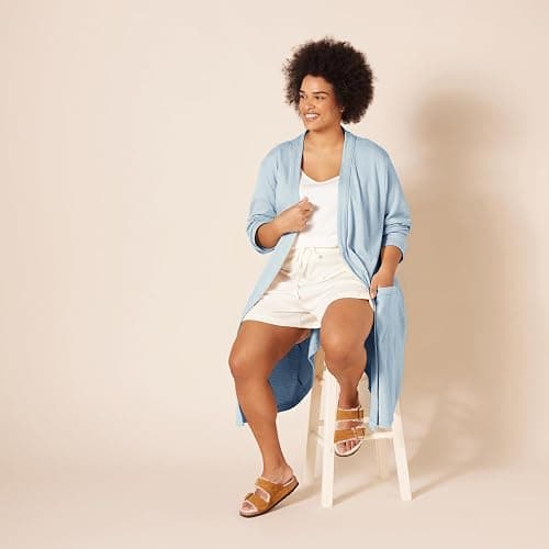 Amazon Essentials Women's Lightweight Waffle Full-Length Bath Robe with Pockets (Available in Plus Size) thumbnail 8