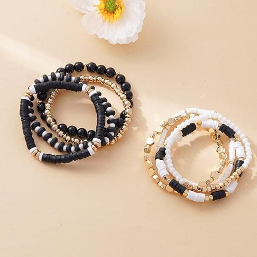 Yochus 4000pcs White Clay Beads for Bracelets, 6mm Heishi Beads Friendship Bracelets Jewelry Making Kit for Jewelry Making，Bracelet，Earring，Gifts, Small thumbnail 4