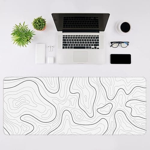 Rcege Large Mouse Pad for Desk - Gaming Mouse Pad with Stitched Edges, Anti-Slip Base for Keyboard and Mouse(White Line, 31.5L x 15.8W inches) thumbnail 8