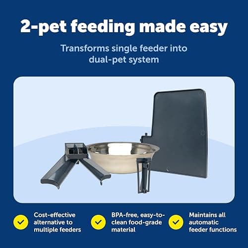 PetSafe 2-Pet Meal Splitter with Bowl - Designed for PetSafe Smart Feed and Healthy Pet Simply Feed Automatic Cat Feeder - No-Mess Food Dispensing - Includes Privacy Panel thumbnail 6