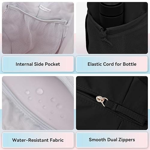 MAXTOP Women's Gym Yoga Duffle Bag with Shoe Pouch,Multi-Purpose Overnight Travel Bag for Gym,Work, Dance, Sports thumbnail 5