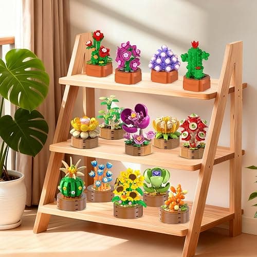 HOGOKIDS 15 Pack Flowers Succulents Mini Building Set for Adults Kids - 1314PCS Flower Plant Botanical Collection 3.6MM Bricks Toys, Christmas Home Office Décor Gifts for Women Boys Girls Age 6+ thumbnail 4