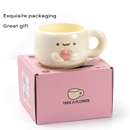 Cute Funny Coffee Mugs Valentines Day Mug Anime Cup For Women, Unique Anniversary Engagement Couple Gifts For Him And Her, Kawaii Mr And Mrs Gifts (Heart) thumbnail 7