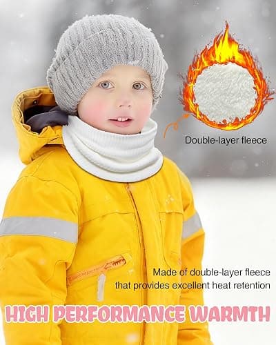 Chicingyou 2 Pack Fleece Neck Warmers for Kids Winter Thick Neck Warmer Cover Knitted Lined Ski Winter Scarf for Boy and Girl thumbnail 5