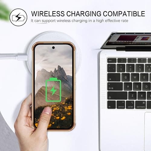 BENTOBEN for Google Pixel 9a Case, Cute Heart Luxury Gold Plating Slim Flexible TPU Bumper Protective Pixel 9a Cover, Women Men Girls Boys Phone Case for Google Pixel 9A 6.3'',Black thumbnail 6