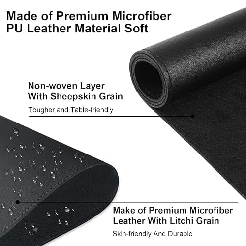 Diesisa Nail Art Table Mat,Foldable Nail Arm Rest Pad for Nails,Soft Microfiber PU Leather Nail Mat for Table,Waterproof Manicure Pad,Nail Table Pad for Nail Technician Salon Home-Black thumbnail 3