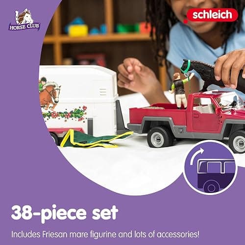 Schleich Horse Club — 38-Piece Toy Horse Trailer and Truck Playset with Horse, Rider Action Figure and Accessories, Detailed Animal Toys for Kids Ages 5+ thumbnail 4