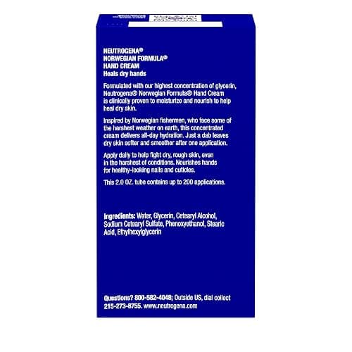 Neutrogena Norwegian Formula Moisturizing Hand Cream & Lotion for Dry Hands, Fragrance Free Glycerin Concentrated Relief, Over 200 Uses, 6 Pack, 2 oz Each (Total 12 Fl Oz) thumbnail 7