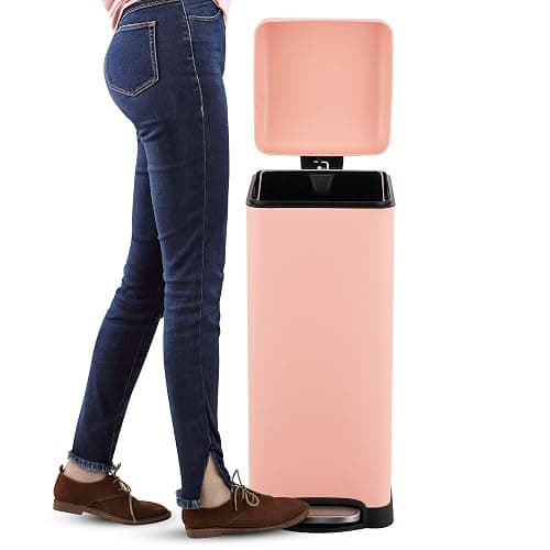 happimess HPM1007J Betty Retro 8-Gallon Step-Open Trash Can, Fingerprint Resistant, Modern, Minimalistic for Home, Kitchen, Laundry Room, Office, Bedroom, Bathroom, Flamingo Pink thumbnail 6