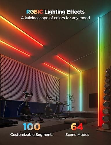 Govee RGBIC LED Strip Lights 32.8ft with Covers, Smart Lights Work with Alexa and Google Assistant, LED Diffuser Channel with LED Lights for Bedroom, Skirting Lines, Studio, Cabinet thumbnail 6