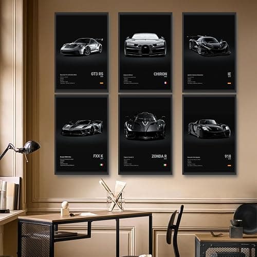dazongweihan 9pcs Super Car Posters for Boys Room, Racing Car Wall Art for Men Guys, Sports Car Wall Decor, Race Cars Pictures Wall Decor for Bedroom Dorm Man Cave (Unframe,8x12inch) (U1) thumbnail 6