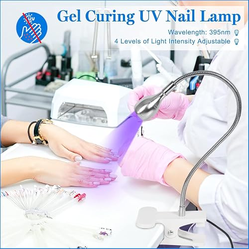 AORAEM UV Nail Lamp LED Nail Manicure Dryer Curing Light with Gooseneck and Clamp for Gel Nails thumbnail 2