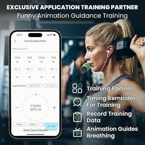 Breathing Trainer with Excellent Quality Silicone, Breathing Exercise Trainers Adjustable and Portable Easy to Clean for Daily,Fitness & Sport(Green) thumbnail 3