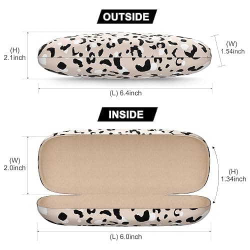 NPOOYI Eyeglasses Case, Hard Shell Protective Case for Glasses, Unisex for Women Men - Leopard thumbnail 2
