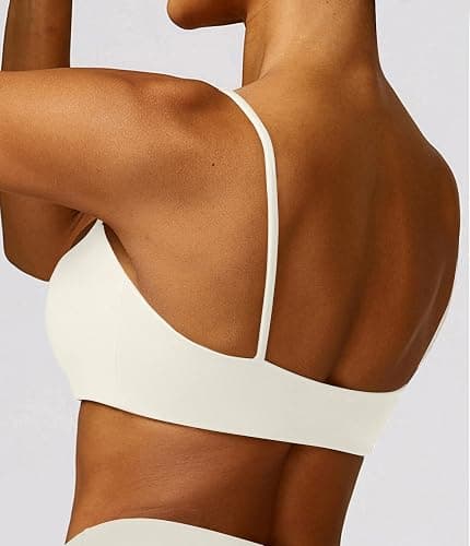 Comper Women's Sports Bra with Thin Straps Stretchy Wirefree Workout Bras Lightweight Workouts Bralette with Removable Pads thumbnail 6