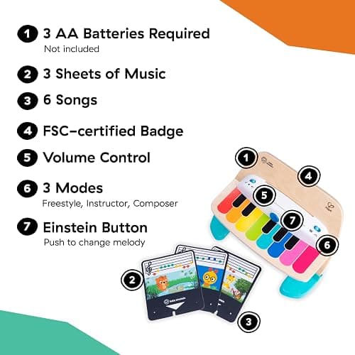 Baby Einstein and Hape Magic Touch Piano Wooden Musical Toddler Toy, Age 6 Months and Up thumbnail 8