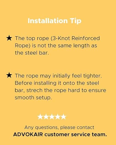 ADVOKAIR Hammock Chair Swing, Heavy-Duty Hanging Rope Swing Seat Supports 500 Lbs, Ideal for Outdoor Patio, Backyard, Porch, Deck & Indoor Bedroom Use thumbnail 6