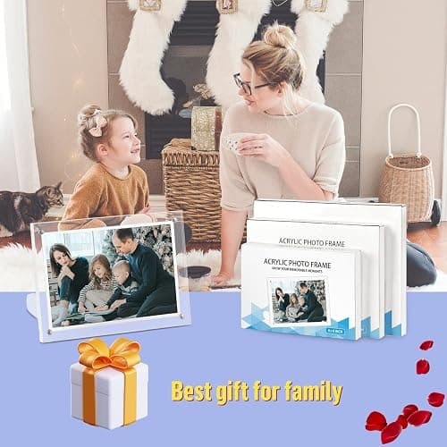 ECOSEAO Acrylic Picture Frames 6x8 Inches - 5 Pack Clear Magnetic Picture Frame Desktop Display with Photo Frame Support Stand Best Gift for Family, Baby, Thanksgiving thumbnail 8