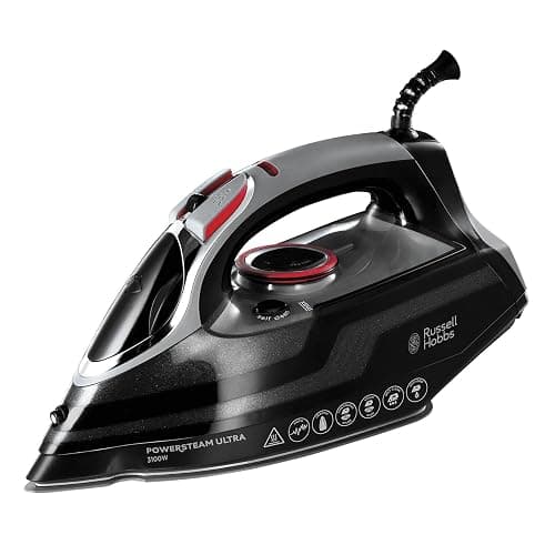 Russell Hobbs Steam Iron [3100W, 210 g/min extra steam boost, 70 g/min steam] Power Steam (350ml, ceramic soleplate, self-cleaning & spray water function, anti-limescale, drip stop) 20630 - Image 1