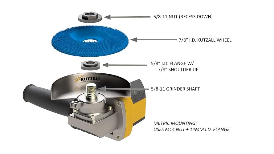 Kutzall Original Shaping Disc - Fine, 4-1⁄2" (114.3mm) Diameter X 7⁄8" (22.2mm) Bore - Coping Woodworking Angle Grinder Attachment for DeWalt, Bosch. Abrasive Tungsten Carbide, SD412O230 thumbnail 8