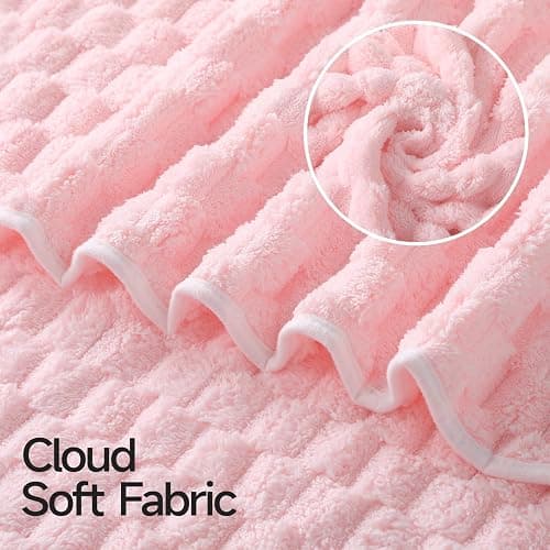 REDKISS 2 Pack Microfiber Hair Towels - Extra Large Hair Towel Wrap for Women, 24x42 inch Pink Hair Towels with Elastic Strap, Super Soft Blue Hair Drying Towels Curly Anti Frizz Turbans thumbnail 8
