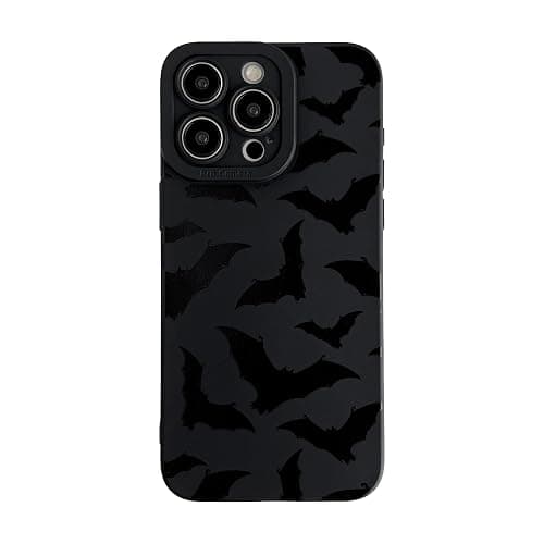 FLIRACON Black Bats Pattern Soft Phone Case Compatible with iPhone Case (Black,for iPhone 12) - Image 1