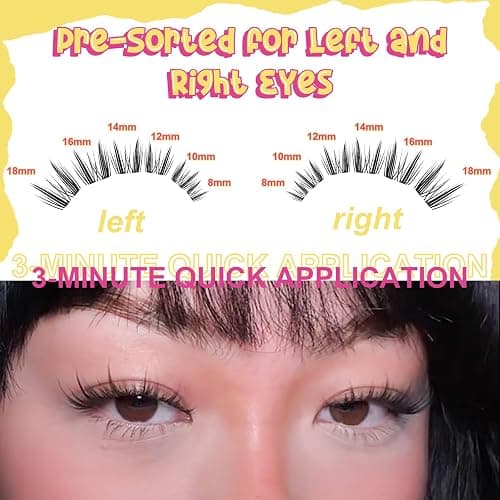 Fowendia Wispy Lash Clusters Freya 8-18mm Spike Eyelash Clusters D Curl DIY Lash Extension Spikes 0.03mm -Invisible Band Natural Individual Cluster Eyelashes thumbnail 2