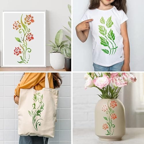 10 Pieces Leaf Floral Painting Stencils Botanical Leaves Reusable DIY Crafts Drawing Templates Stencils for Painting on Wood Wall Canvas Card Home Decor thumbnail 5