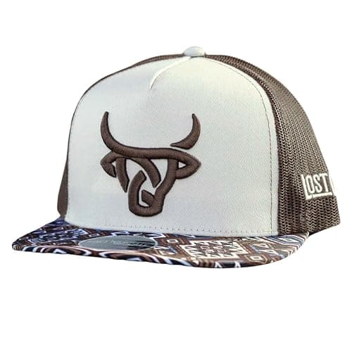 Lost Calf Brown Aztec 3D Stitch Logo-Hats Cap - Image 1