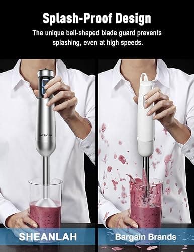 1000W Powerful Immersion Blender handheld, 2025 New Update Hand Blender with 25-Speed, Scratch-Resistant Corded Hand Mixer with Heavy-Duty Copper Brushless Motor and Gift Box thumbnail 9