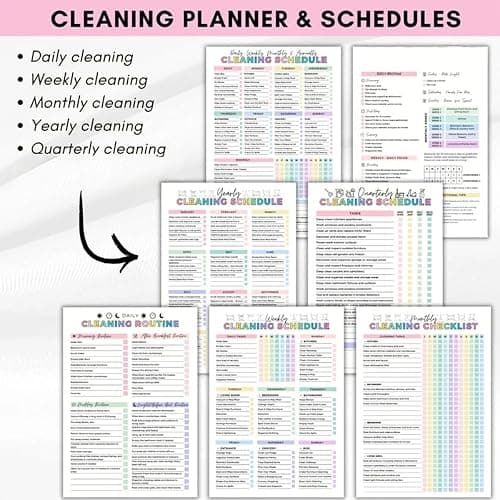 Cleaning Planner, Cleaning Schedule and Checklist Organizer, Daily Weekly Monthly Household Cleaning Planner, Chore Chart Notebook for Home, Family Cleaning Tasks, DIY Home Improvement, Editable Template thumbnail 5