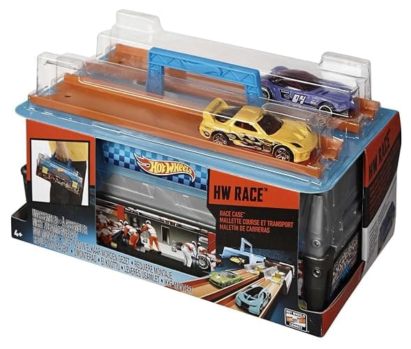 Hot Wheels Toy Cars & Track Set, Race Case Playset with 2 Vehicles in 1:64 Scale, Dual Launcher for Side-By-Side Racing & Portable Storage Container thumbnail 6