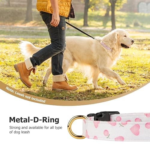 Cotton Handmade Dog Collar Cute and Distinctive Patterns White and Pink Love Heart with Pendant for Girl Boy Dogs Collars S thumbnail 6