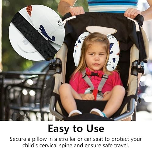 Baby Car Seat Head Neck Support, Toddler Adjustable Stroller Safety Insert, Banana U-Shape Travel Headrest Cushion thumbnail 6