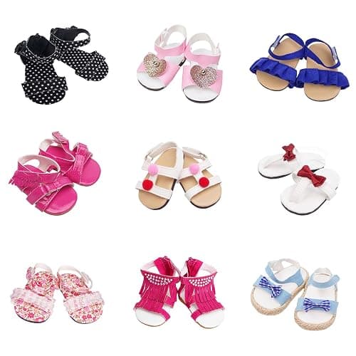 Etistta 6 Pairs of Doll Shoes 2 Pairs of Socks Fits for 18 inch Doll Shoes American Dolls Accessories thumbnail 5