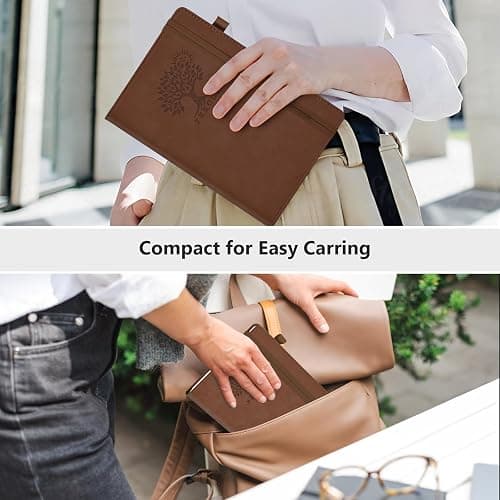 PERCUN Lined Journal Notebook for Men & Women, 160 Pages College Ruled Journal for Writing, A5 Hardcover Leather Notebooks for Work, School, Business, Travel, Daily Diary 5.9" x 8.5" (Brown) thumbnail 6