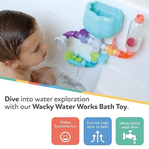 Nuby Wacky Waterworks Pipes Bath Toy - Baby Bathtub Toy with Interactive Features for Cognitive Development thumbnail 4
