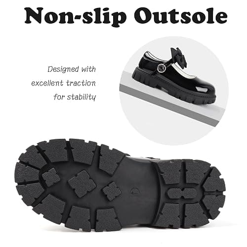 Wulubaba Toddler Girl Dress Shoes Bow Black Dress School Shoes Princess Mary Jane for Toddler/Little Girl thumbnail 5