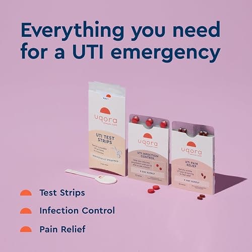 Uqora UTI Emergency Kit - Comes with 2 Urinary Tract Infection Test Strips, 12 UTI Pain Relief Tablets & 12 Infection Control Tablets - Urinary Tract Support - Maximum Strength thumbnail 4