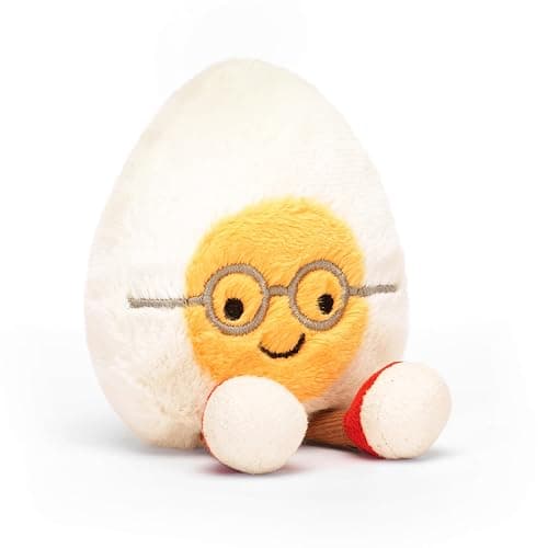Jellycat Amuseables Boiled Egg Geek Stuffed Toy, Small 5.5 inches - Food Plush - Fun Gift Idea - Image 1