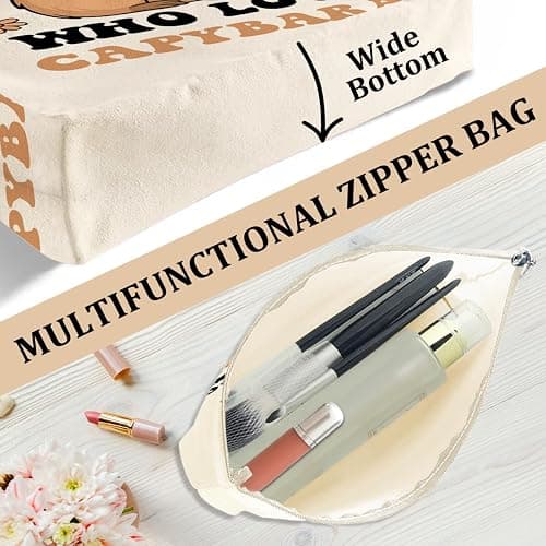 jeilink Cute Butterfly Capybara Dragon Gifts Makeup Bag Tote Bag for Women Girls Birthday Shopping Office Travel Christmas thumbnail 5