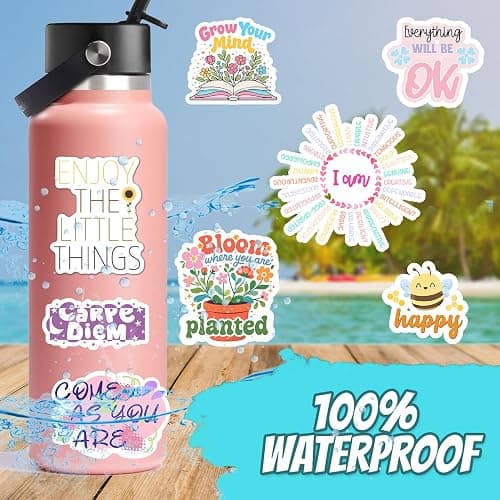 300PCS Affirmation Stickers by Puraesla - Holographic Motivational Sticker Pack, Positive Journal Encouraging Shiny Quotes for Kids, Teachers, Classroom, Waterproof Scrapbook Supplies thumbnail 5