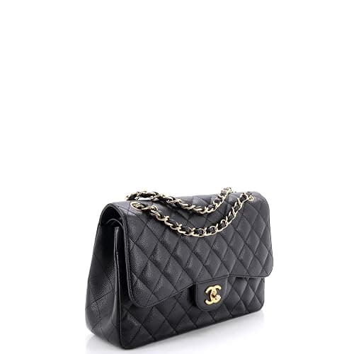Chanel, Pre-Loved Classic Double Flap Bag Quilted Caviar Jumbo, Black thumbnail 2