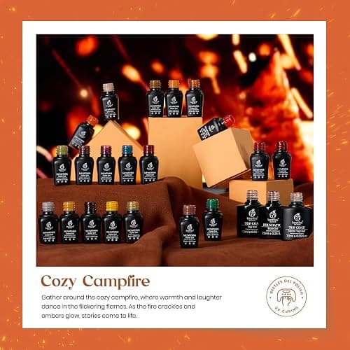 beetles Gel Polish Cozy Campfire Shade Collection - Fall Nail Fest Fall Gel Nail Polish Set, 20 Colors Autumn Orange Yellow Green Brown Red Shades UV LED Cured Soak Off DIY Manicure Gift for Girl thumbnail 5