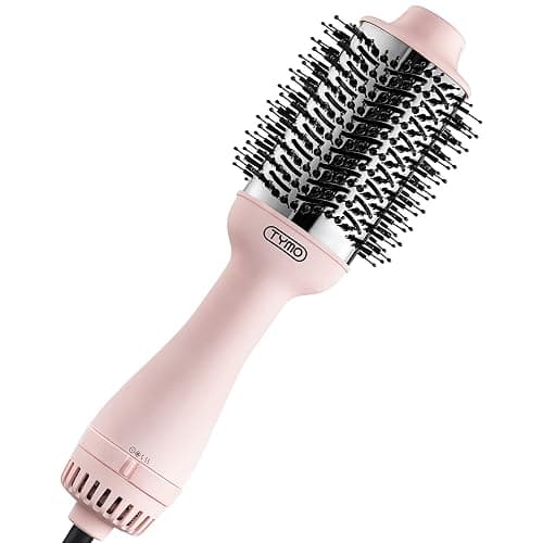 TYMO Pink Volumizer Hair Dryer Brush with Titanium Barrel, 1200W, 3 Speeds, Nylon Bristles, Ionic Technology, Salon Long-lasting Hairstyles, Hot Air Brush for Women, Designed for 120V USA Outlets - Image 1